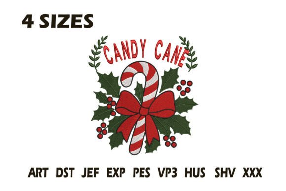 Candy Cane Christmas Embroidery