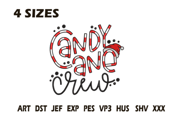 Candy Cane Crew Christmas Embroidery