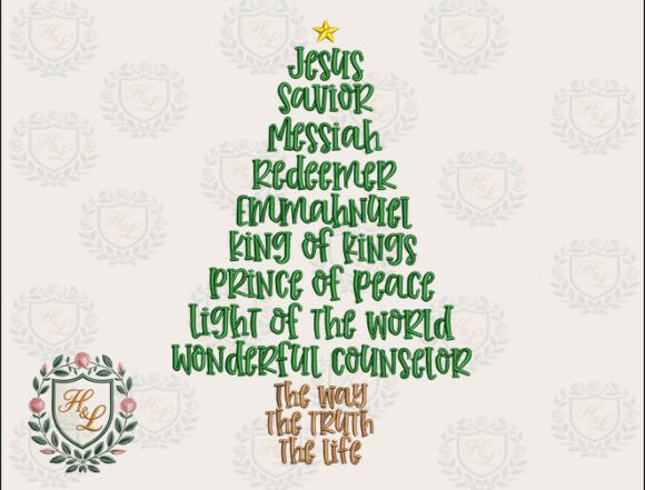 Christian Christmas Tree Embroidery