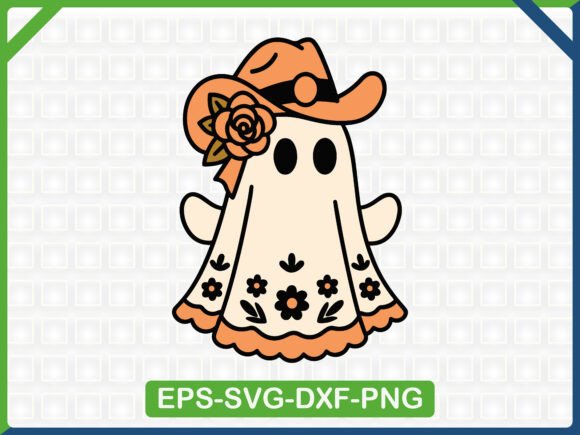 Cowgirl Ghost Embroidery SVG Design