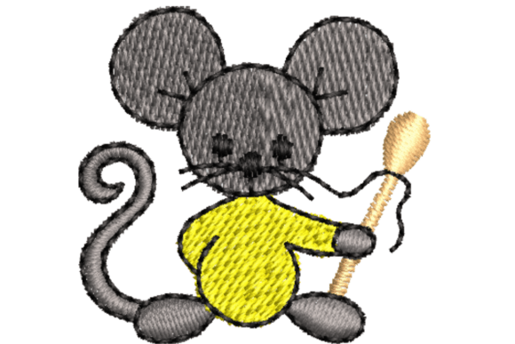Cute Cartoon Mouse Embroidery Design