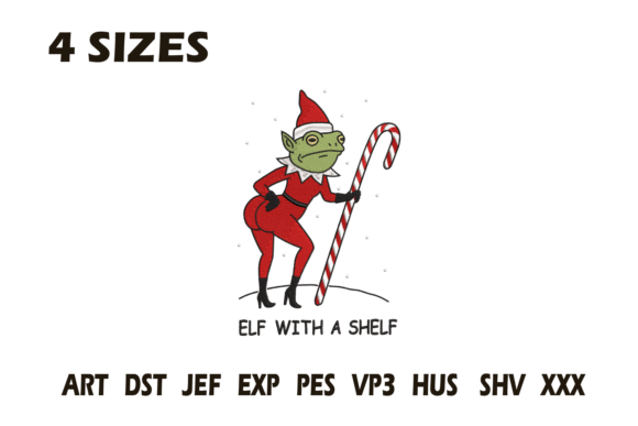 Elf with a Shelf Funny Embroidery