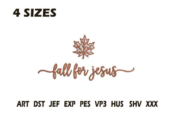Fall for Jesus Autumn Leaf Embroidery