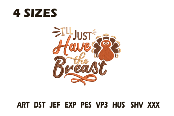 Funny Turkey Breast Embroidery Design