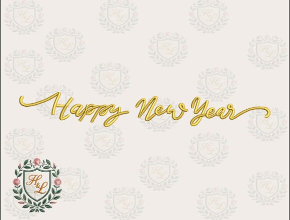 Gold New Year Embroidery Files