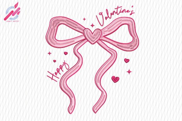 Happy Valentine’s Bow Embroidery Design