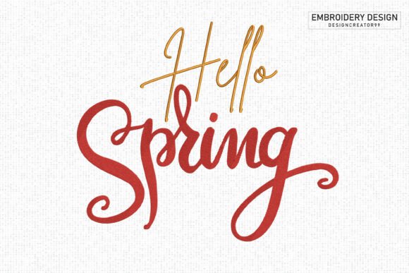 Hello Spring Embroidery Design