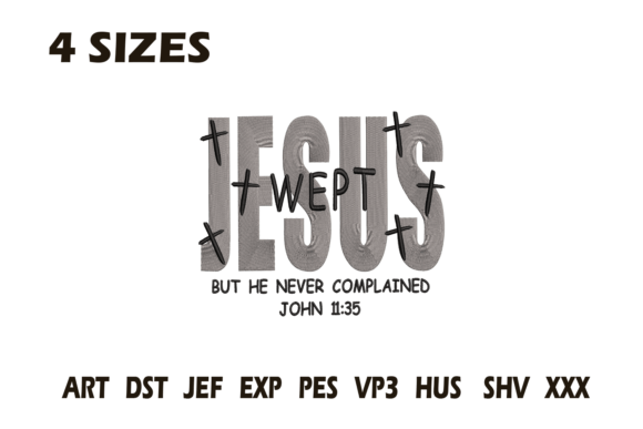 Jesus Wept Cross Embroidery File