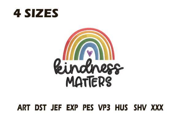 Kindness Matters Rainbow Embroidery