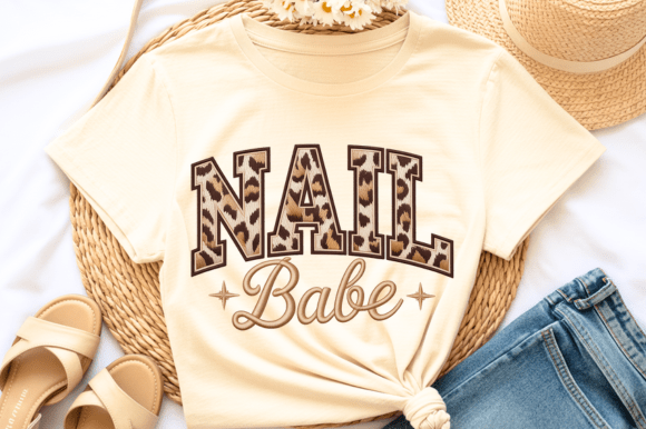 Nail Babe Leopard Embroidery PNG