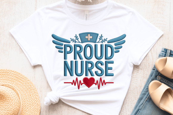 Proud Nurse Embroidery Patch PNG