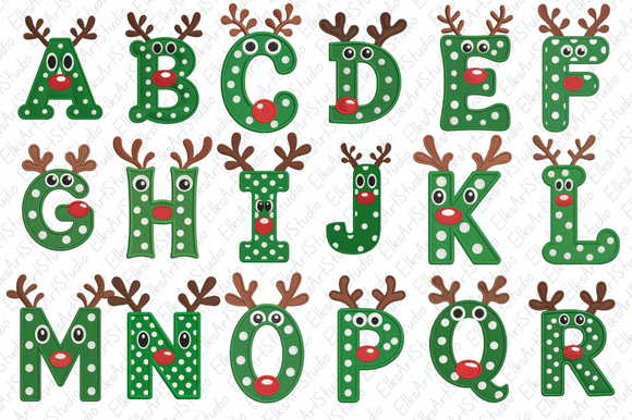Reindeer Christmas Embroidery Clipart