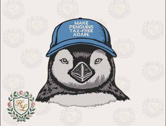 Tax Free Penguin Embroidery Files