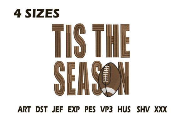 Tis the Season Football Embroidery